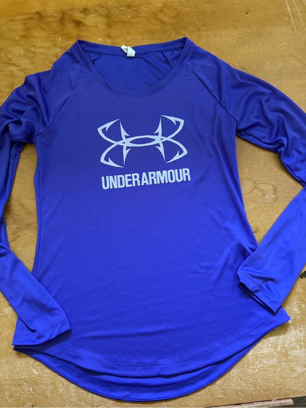 Under Armour HeatGear Blue Purple Long Sleeve Logo Shirt Women’s M